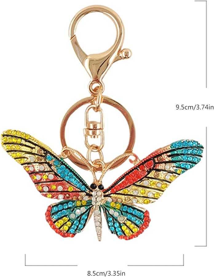 Green Butterfly Keychain Jewelry Elegant Hollow Pendant Phone Charm Delicate Key Chain Decoration - Image 5